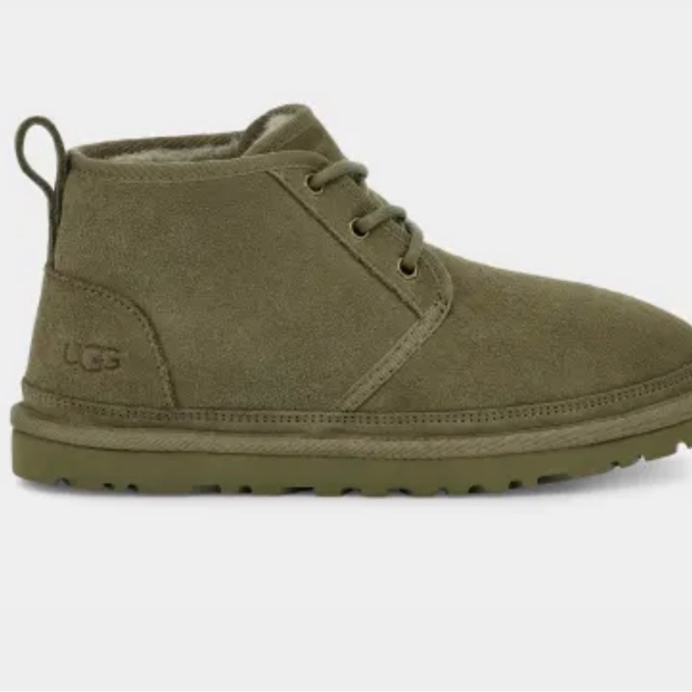 UGG Kids Olive Green Suede Lace-Up Boots